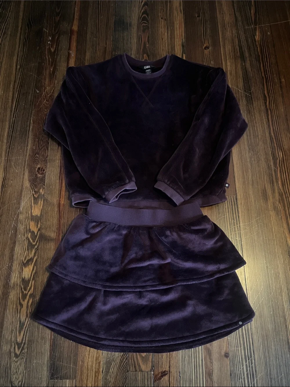 Athleta Plush Two-Piece Dress Set in Deep Purple
